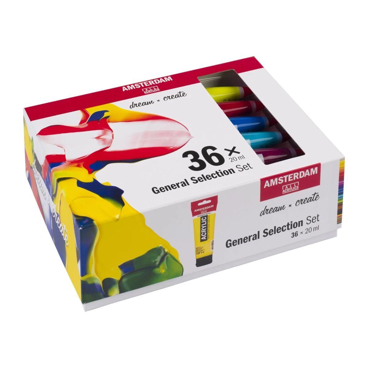 Acrílico Amsterdam Pack 36 Colores 20ml Selección General-2