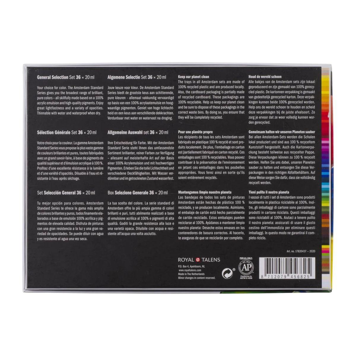 Acrílico Amsterdam Pack 36 Colores 20ml Selección General-3