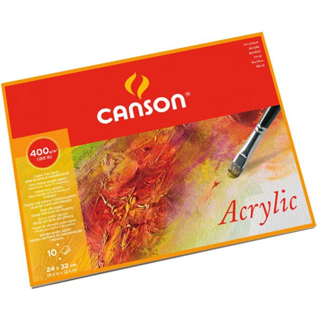 Block Acrílico Canson 400gr 10 Hojas 24 x 32 cm-0