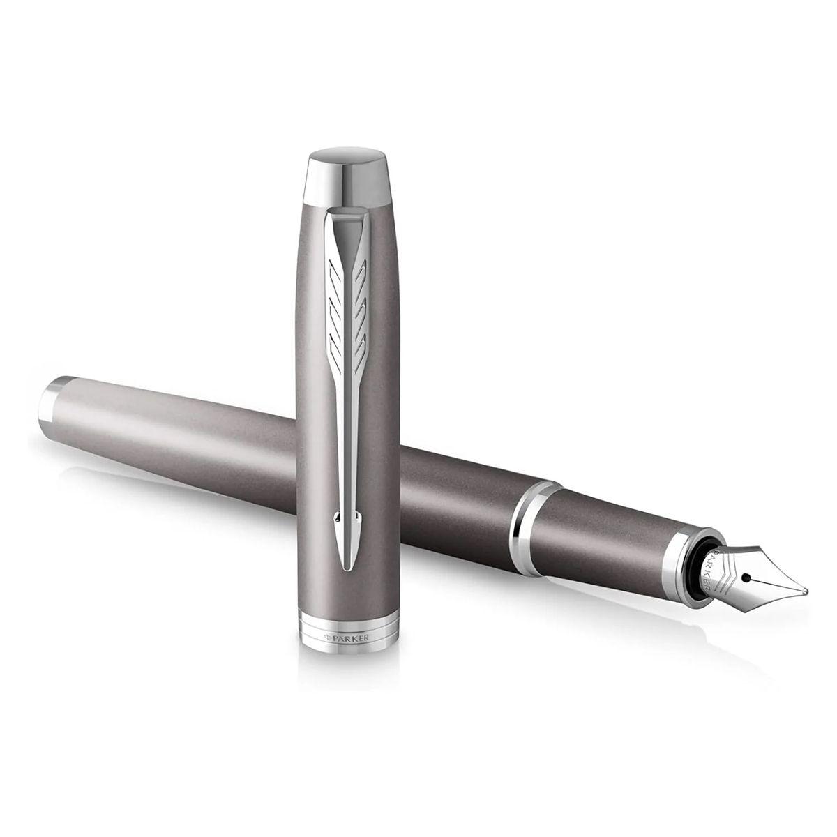 Pluma Parker IM Writing Rituals Gris Tinta Azul Plumín M-0