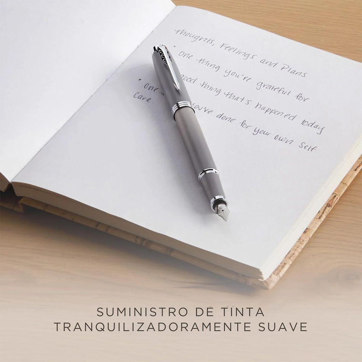 Pluma Parker IM Writing Rituals Gris Tinta Azul Plumín M-5