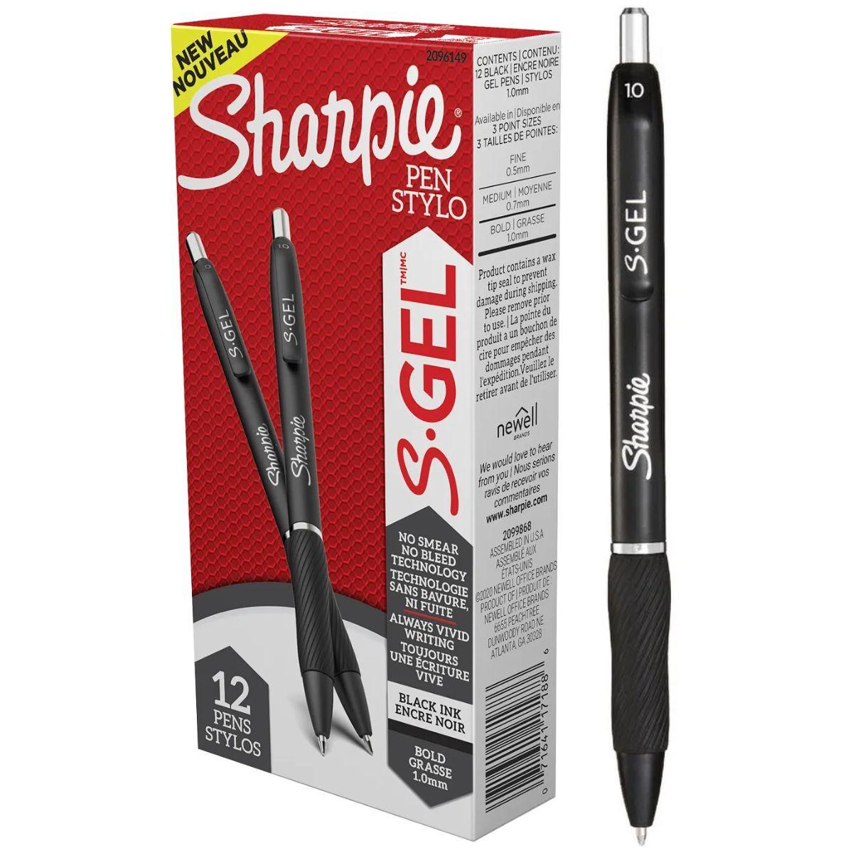 Lapiz Gel Sharpie Punta Media Negro x12-0