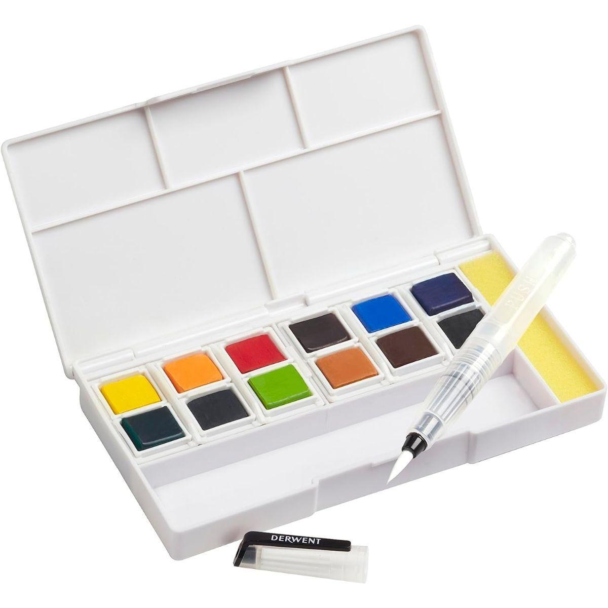 Set 12 Tintas en Pastillas Acuarelables Derwent Inktense N°1-2