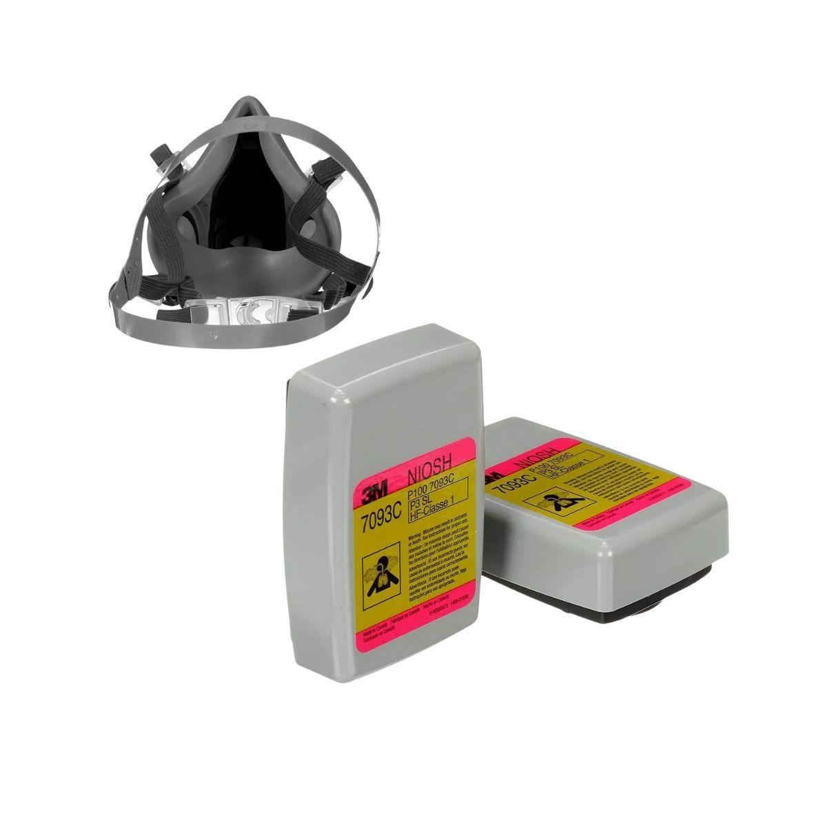 Respirador Medio Rostro 3M + Filtros 7093C-2
