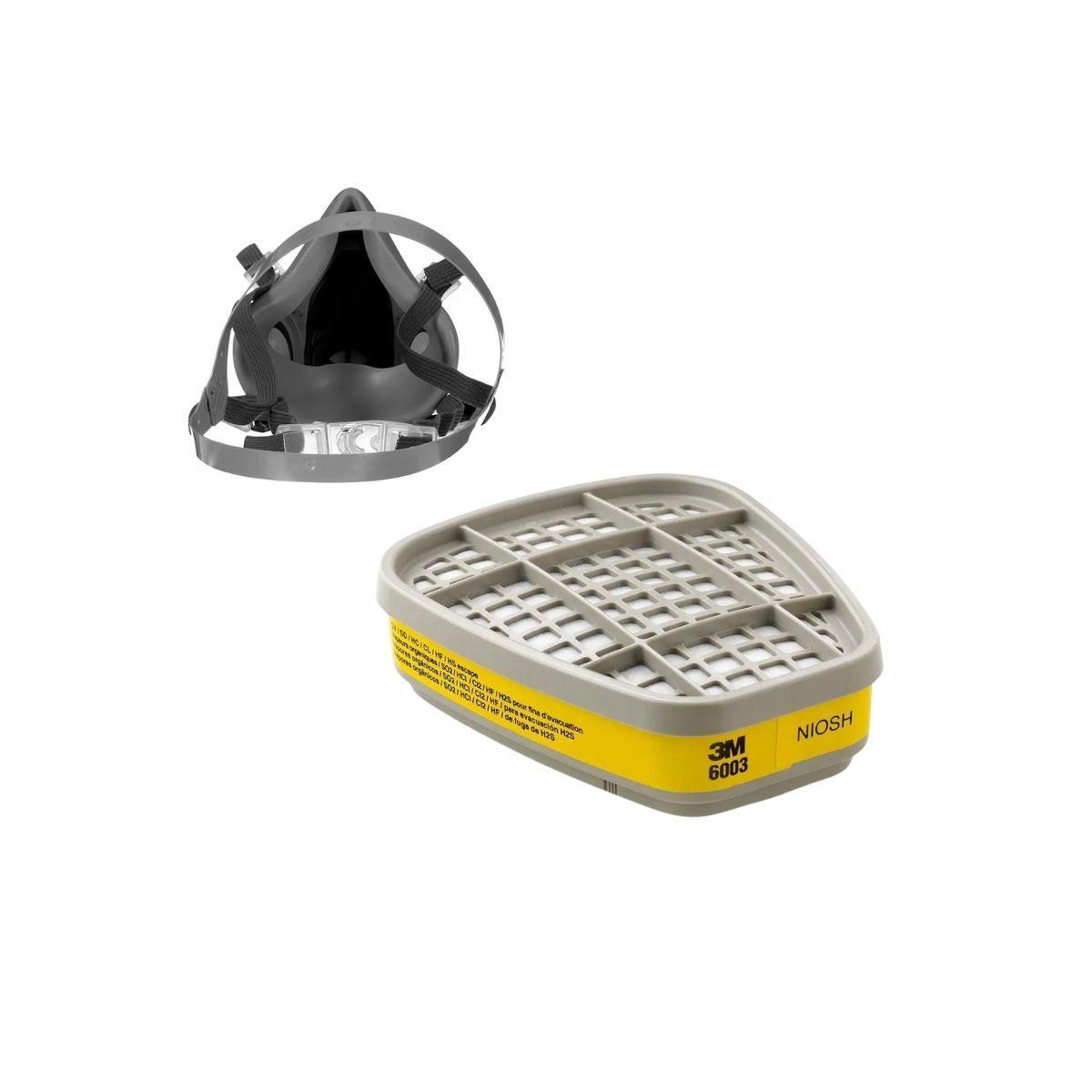 Respirador Medio Rostro 3M + Filtros 6003-2