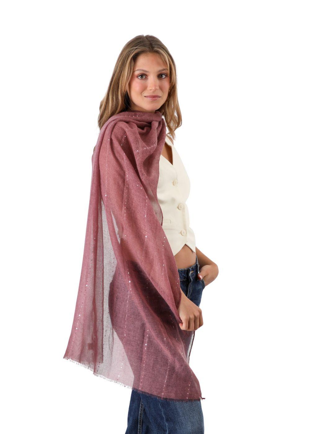 Pañuelo Liso Ivo Lentejuelas Burdeo Humana-2
