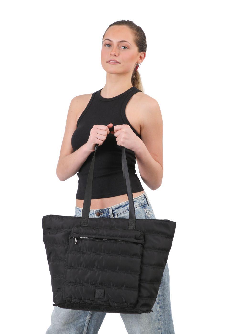 Cartera Tote Oviedo Nylon Negro ID-3