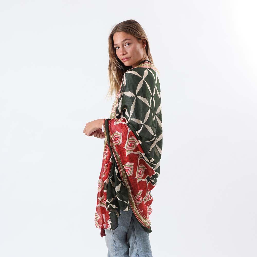 Pañuelo Estampado Roche Verde Humana-2