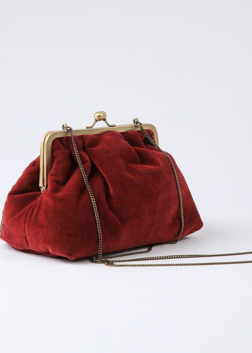 Cartera Clutch Jolie Burgundy Humana-1