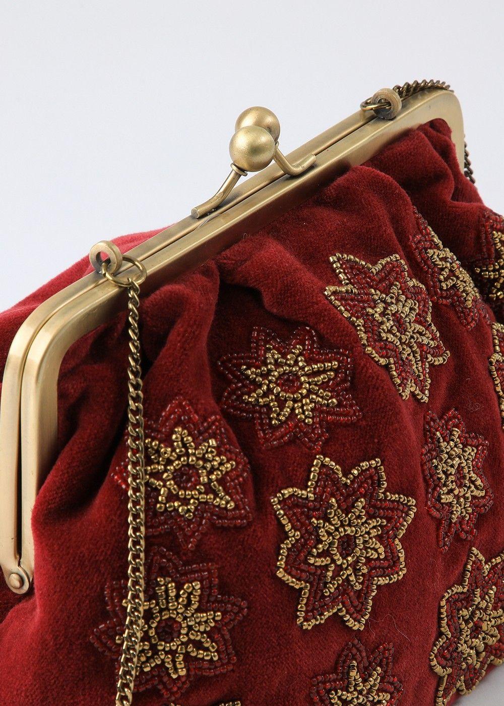 Cartera Clutch Jolie Burgundy Humana-2