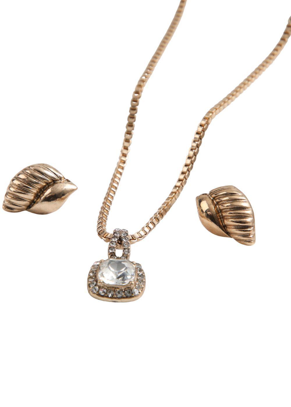Set de aros y collar Cima Dorado ID-0