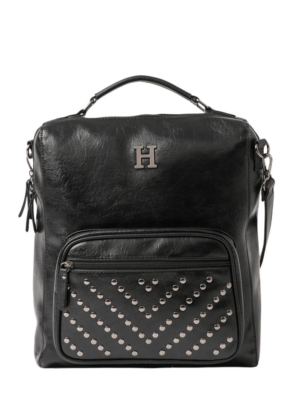 Mochila Menorca Negra Charolada Humana-0