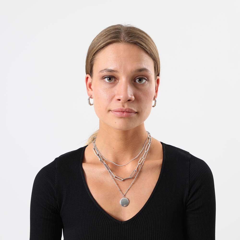 Collar Set Jeol Plateado Humana-1