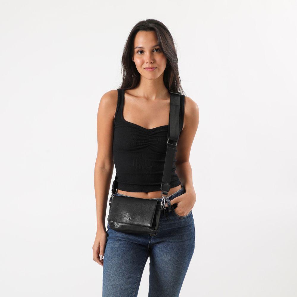 Cartera Cruzada Navarra Negra Humana-3