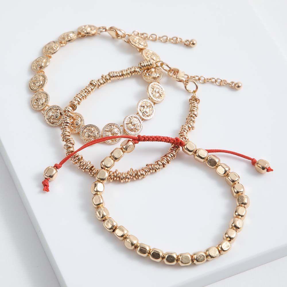 Set Pulseras Almar Doradas Humana-0