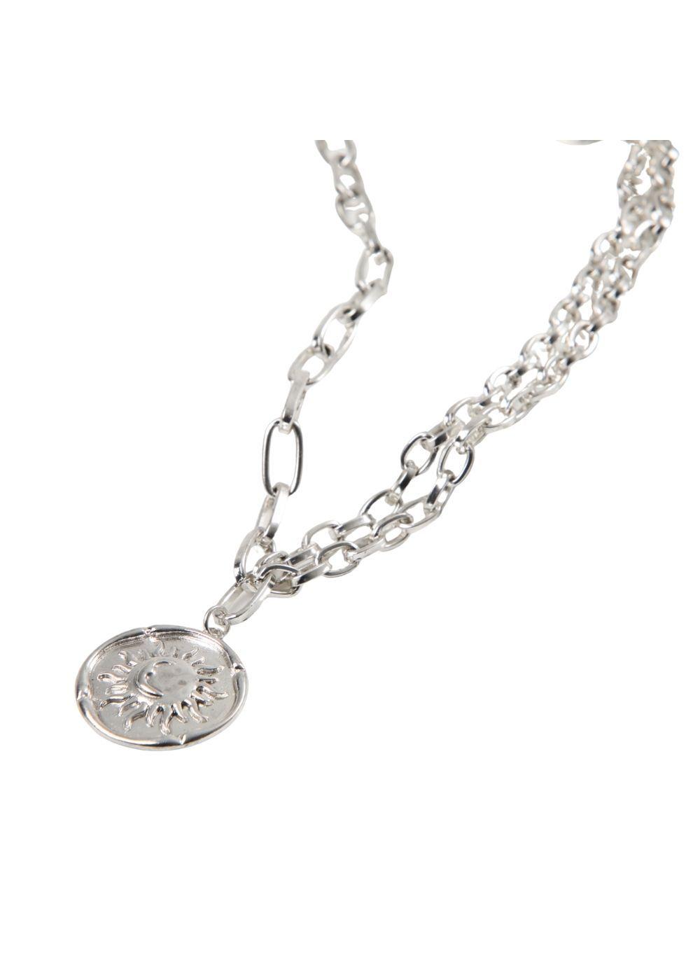 Collar Corto Plateado Black Night Humana-0