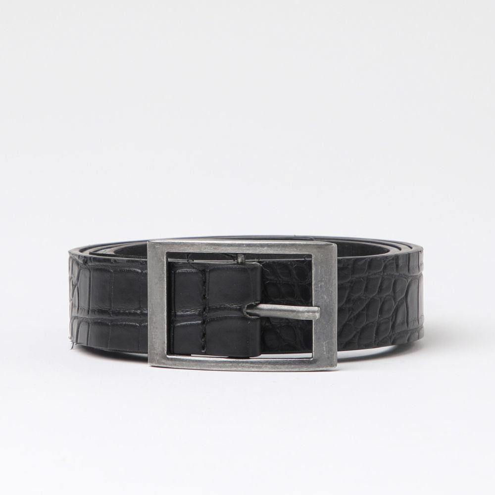 Cinturón Croco Silver Negro Humana-0