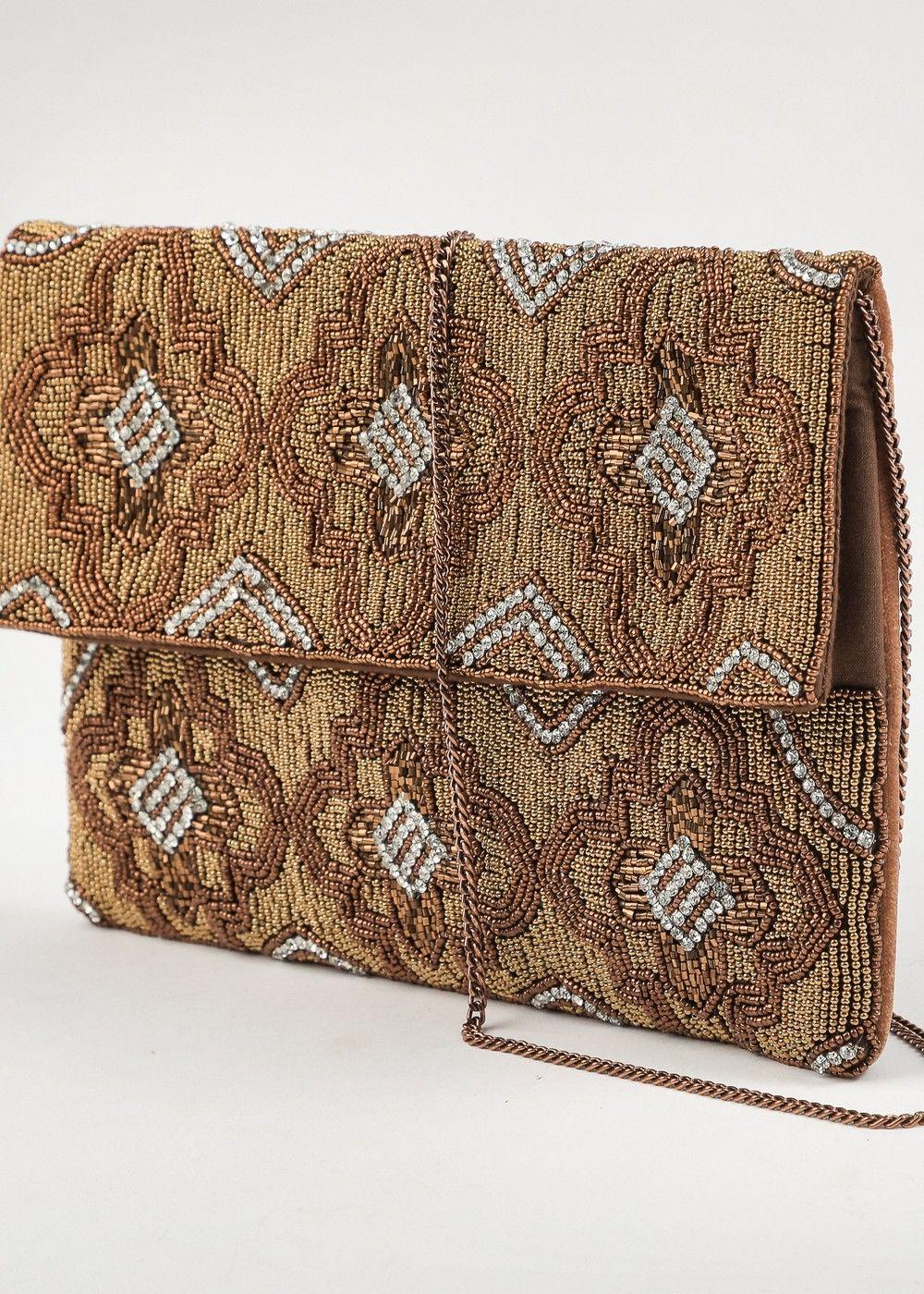 Cartera Clutch Taylor Dorado Humana-2
