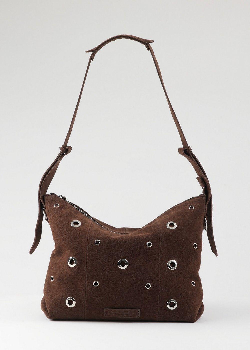 Cartera Cruzada Angie Brown Suede Humana-0