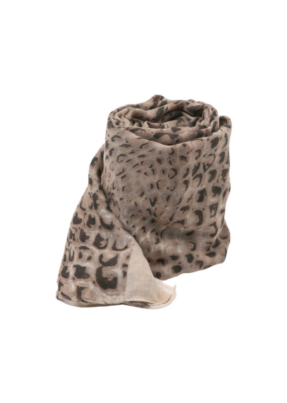 Pañuelo Estampado Eucalipto Beige i-D-0