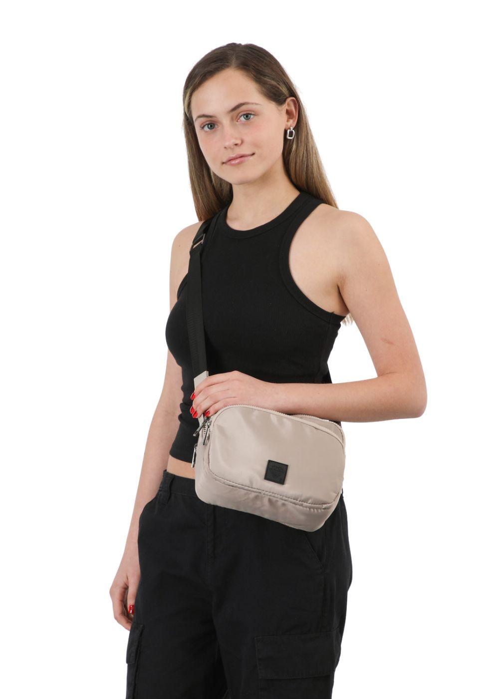 Cartera Bandolera Gijon Nylon beige ID-3