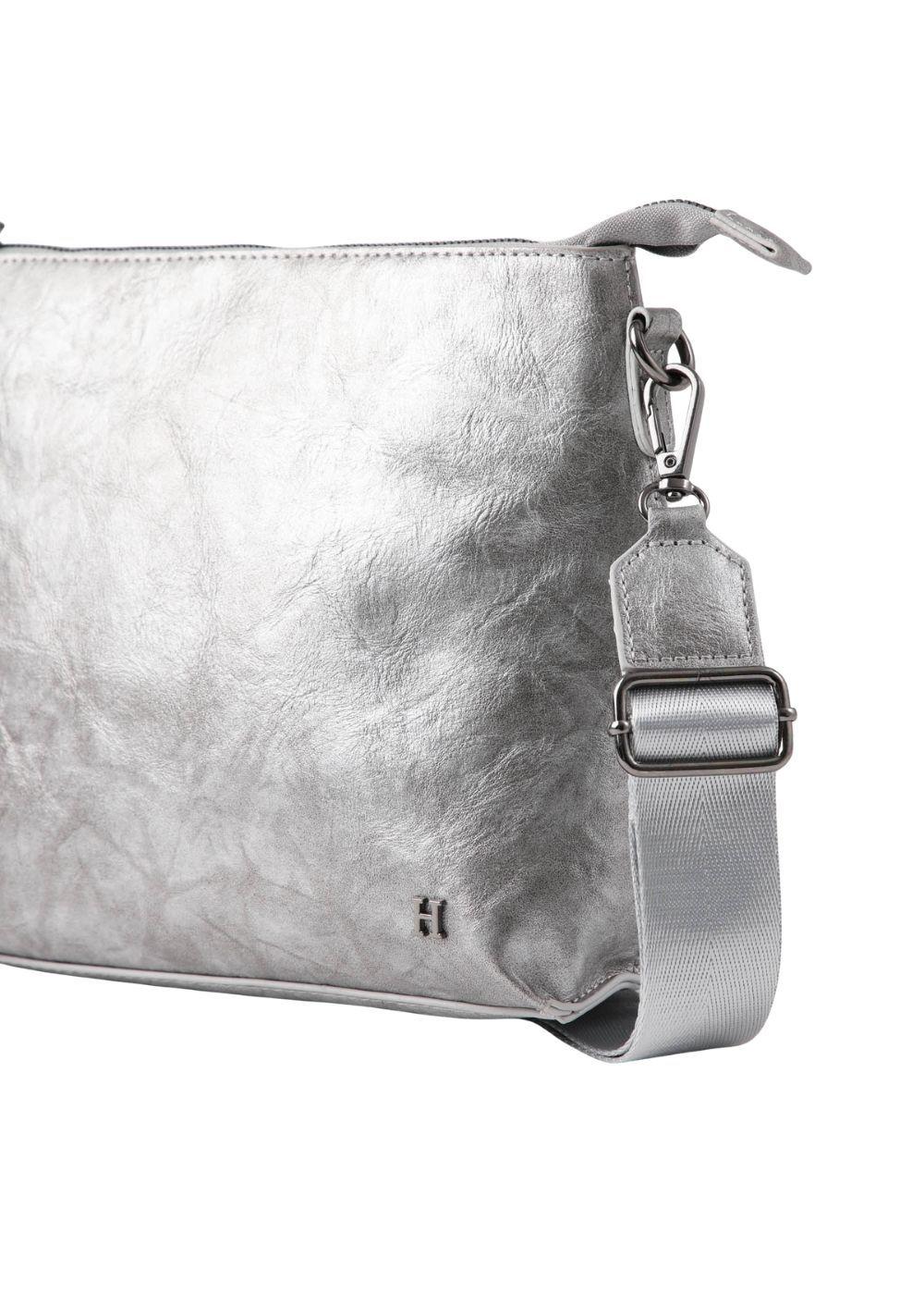 Cartera Bandolera Berta Ecocuero Plateado Humana-2