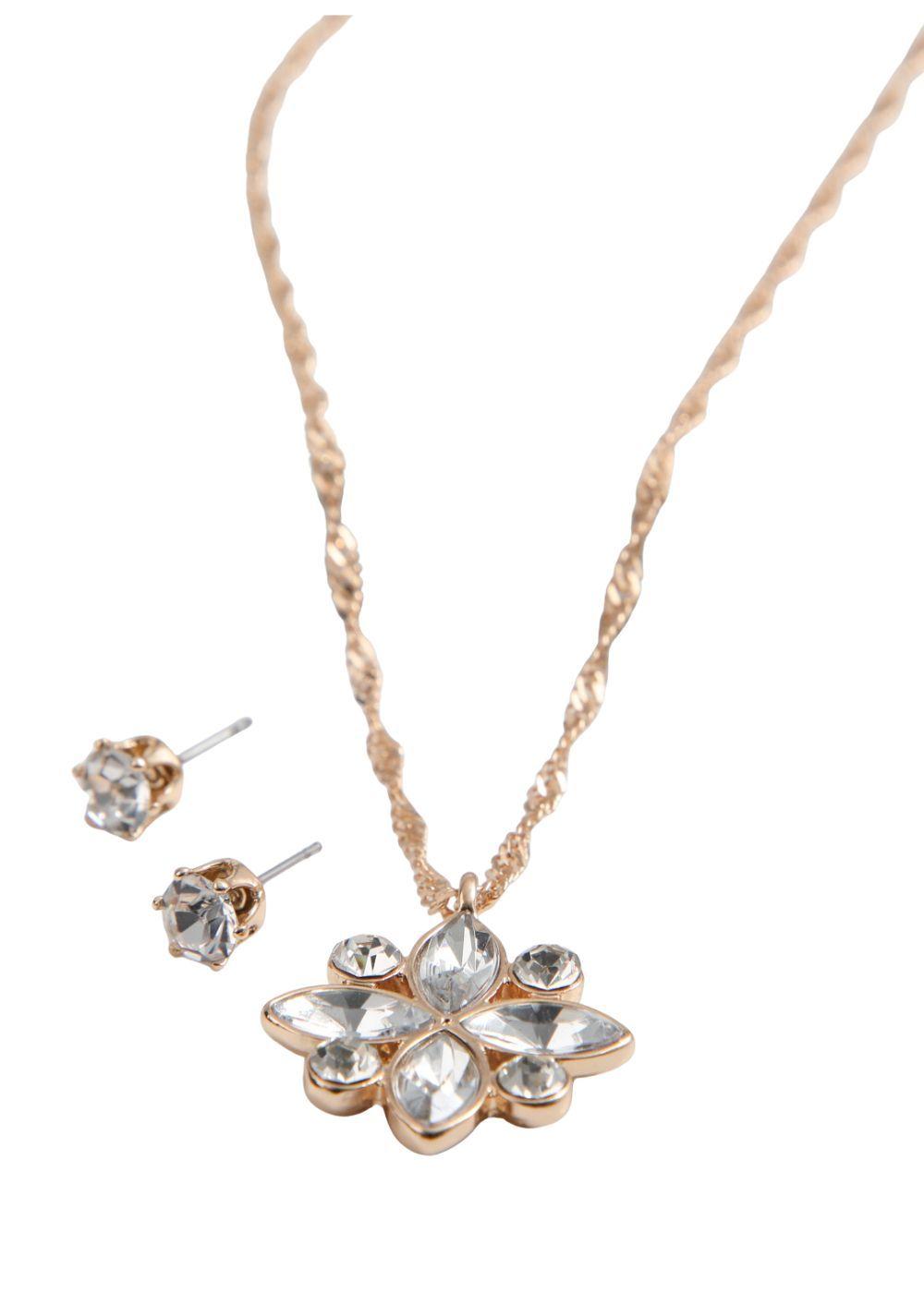 Set de aros y collar Filippa Dorado ID-0