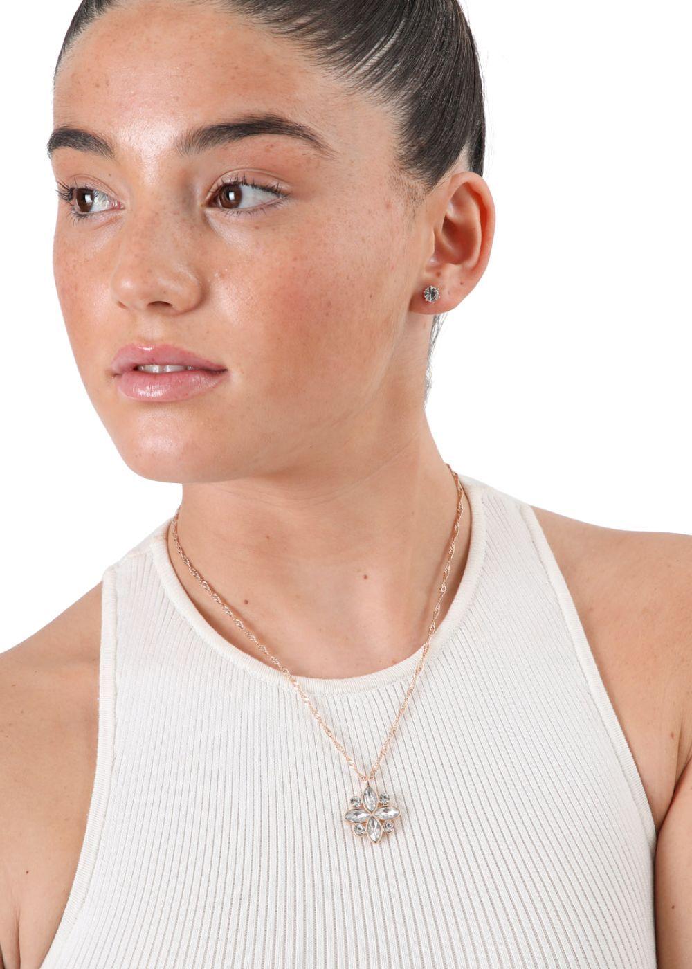 Set de aros y collar Filippa Dorado ID-1