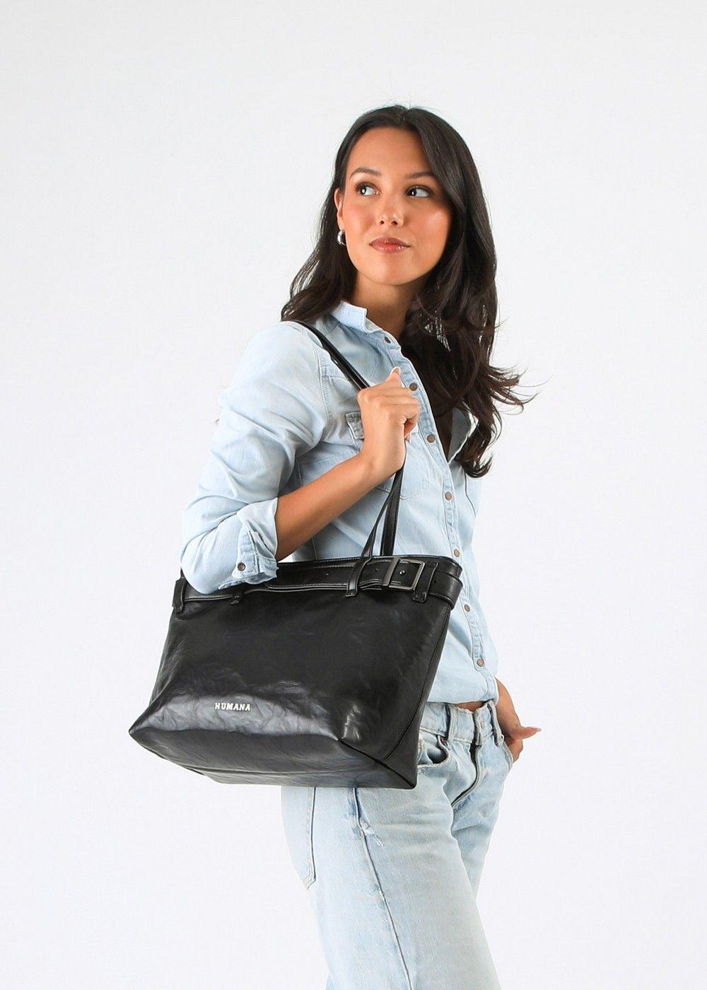 Cartera Tote Asia Negro Humana-3