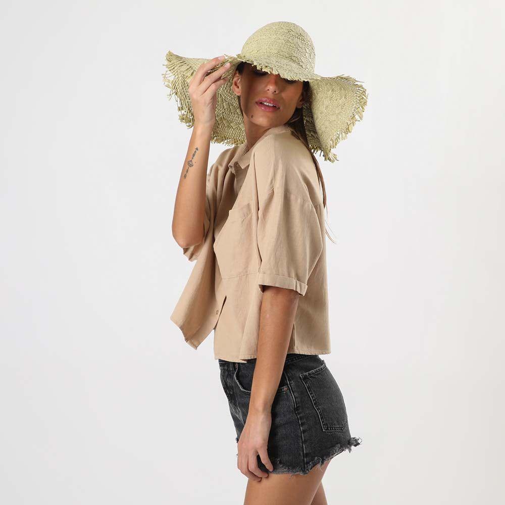 Sombrero Fringes Beige Humana-2