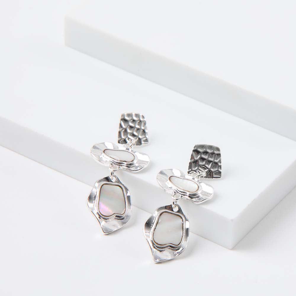 Aros Largo Negril Plateado i-D-0