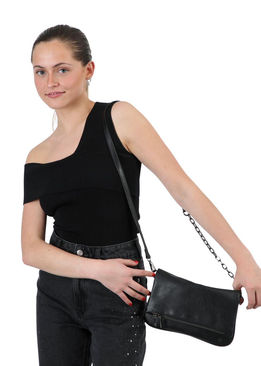 Cartera Bandolera Delia Ecocuero Negro Humana-4