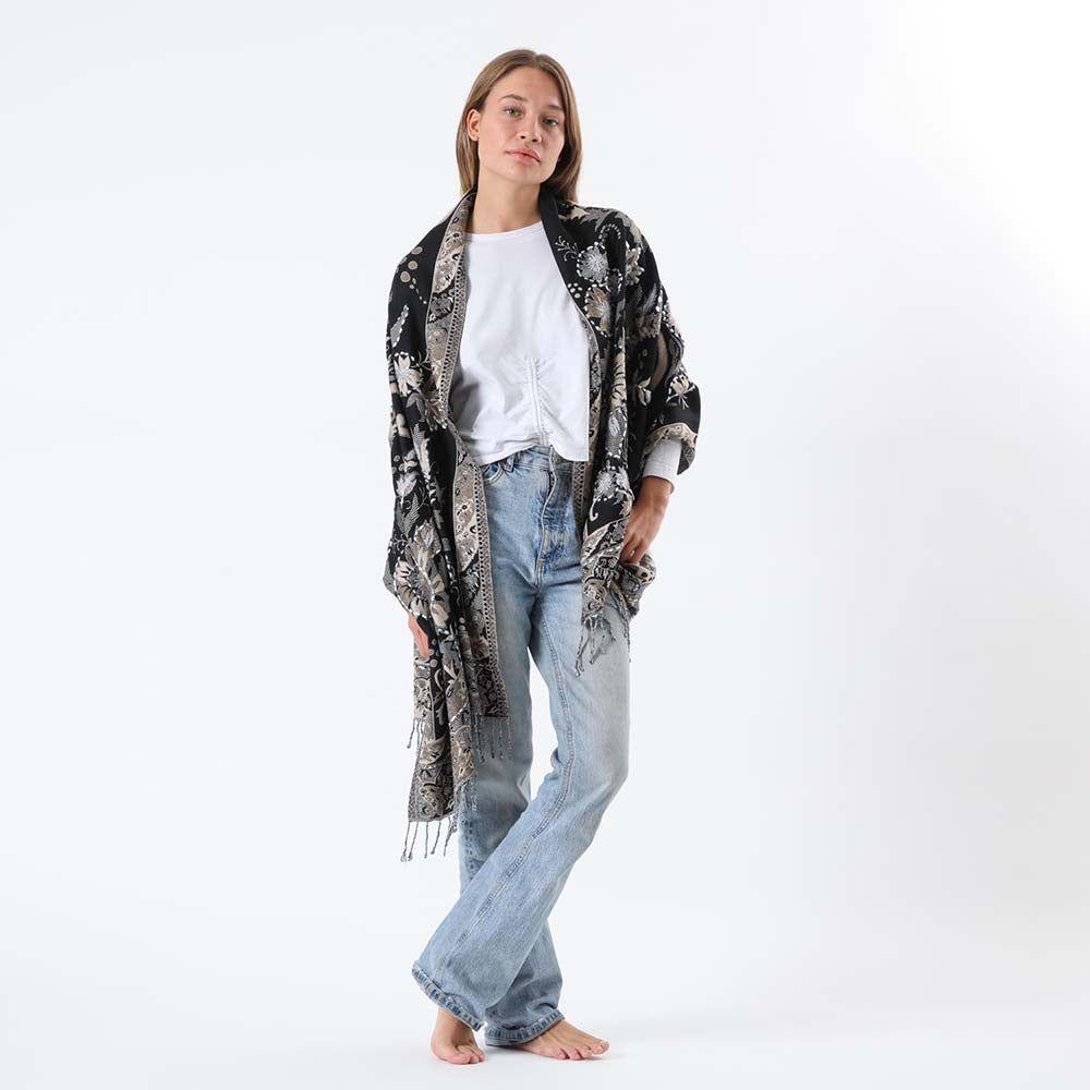 Pañuelo Jacquard Vicar 3870 Negro Humana-2