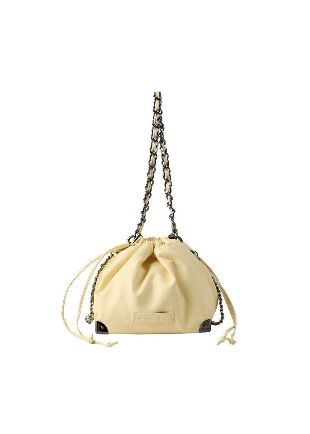 Cartera Bandolera Caty Ecocuero Amarillo Humana-0