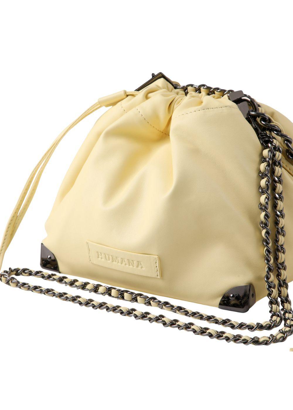 Cartera Bandolera Caty Ecocuero Amarillo Humana-3