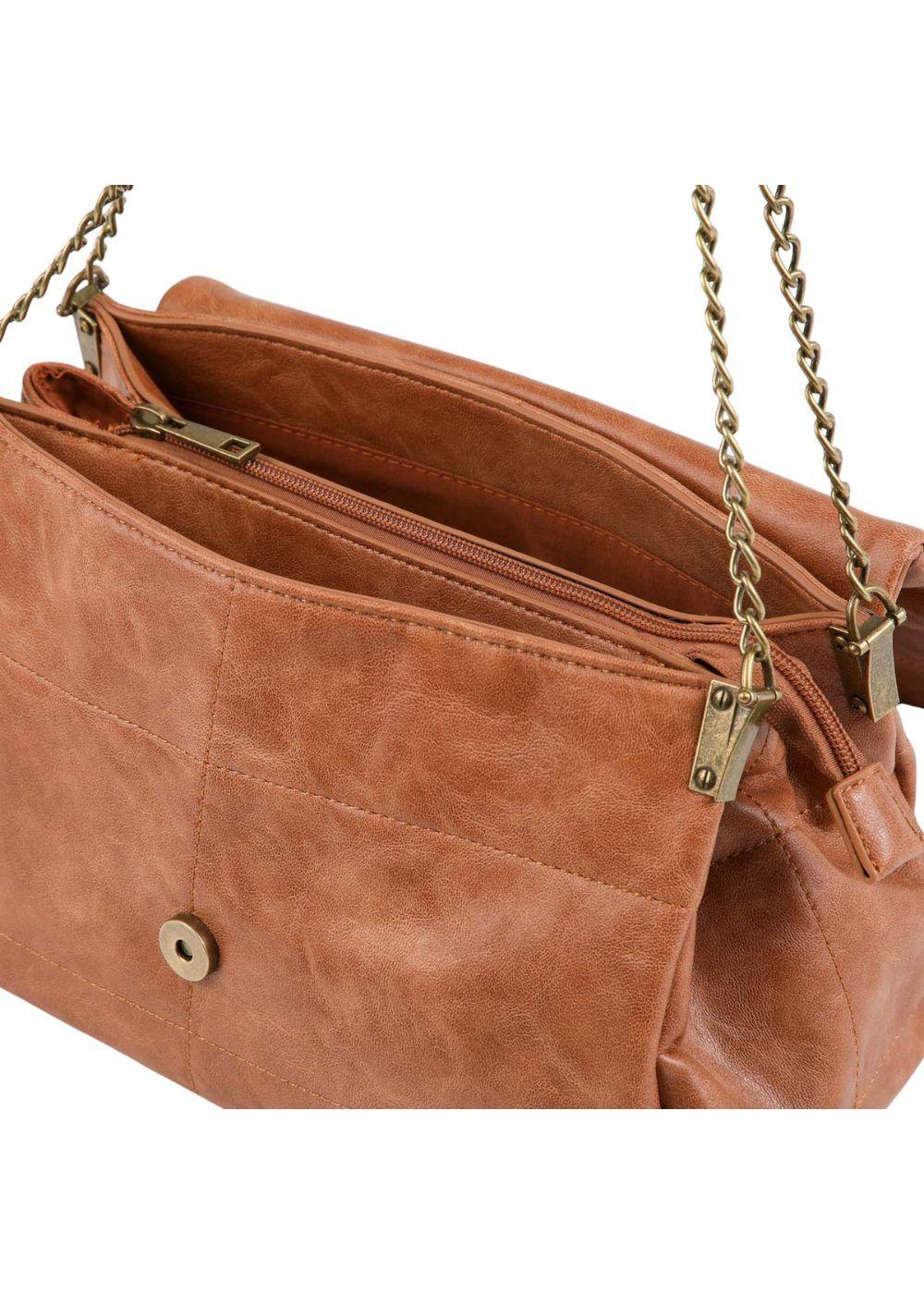 Cartera Bandolera Anika Ecocuero Camel Humana-3