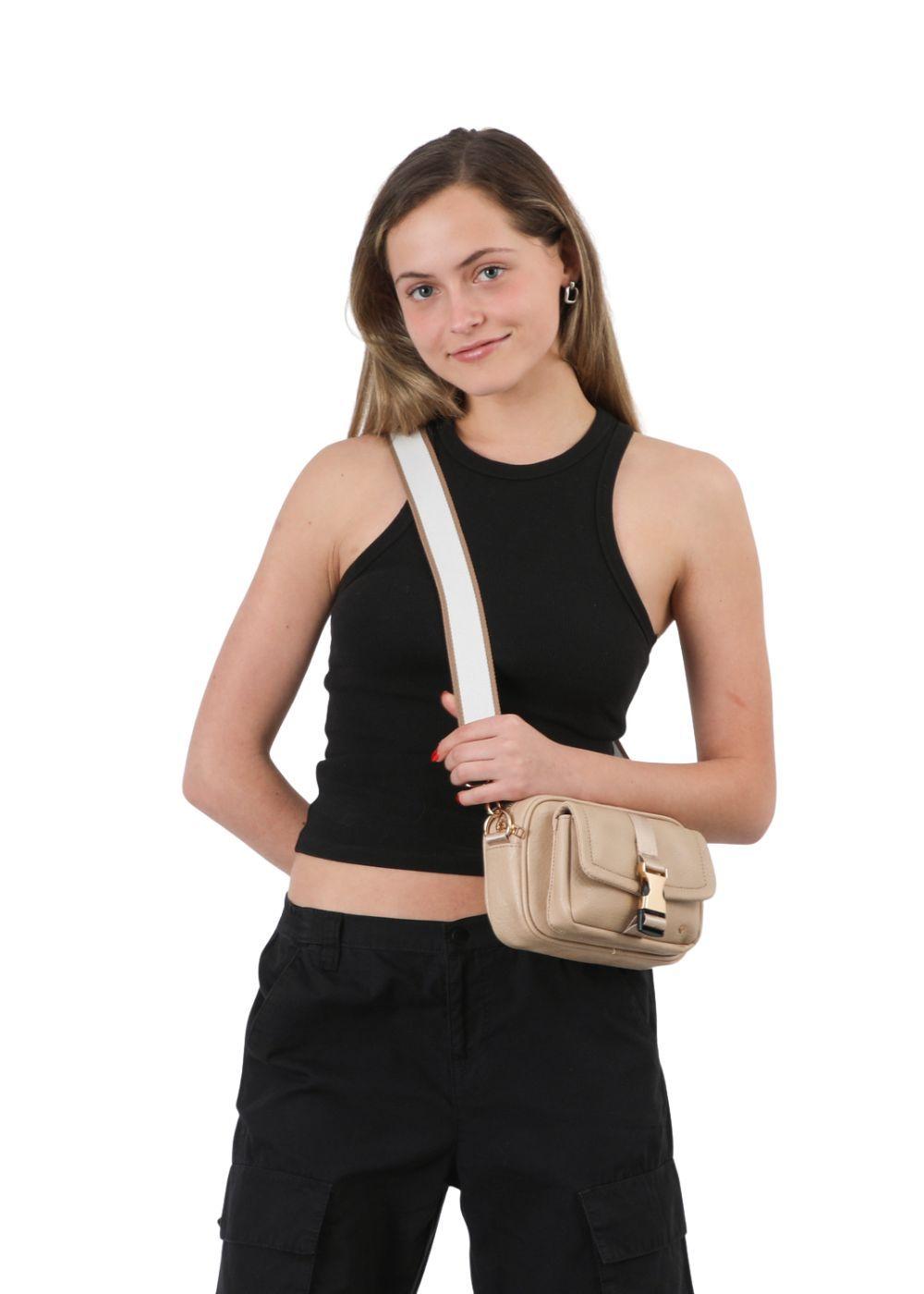 Cartera Bandolera Bignonia Ecocuero beige ID-3