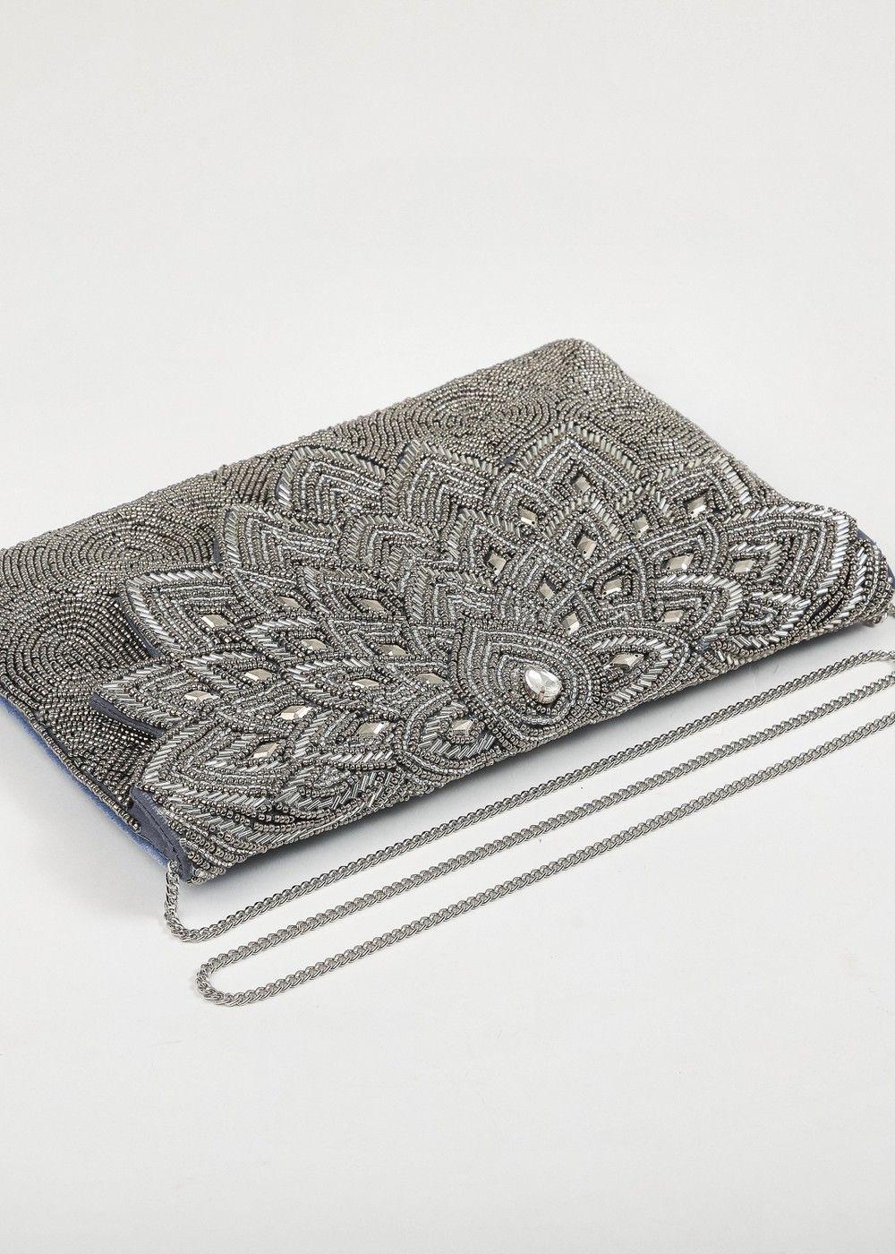 Cartera Clutch Elle Gris Humana-1