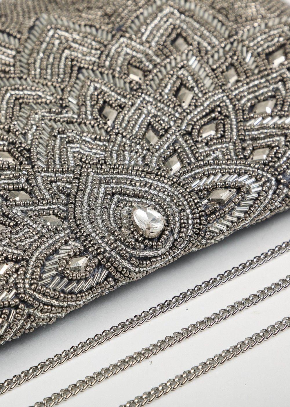 Cartera Clutch Elle Gris Humana-3