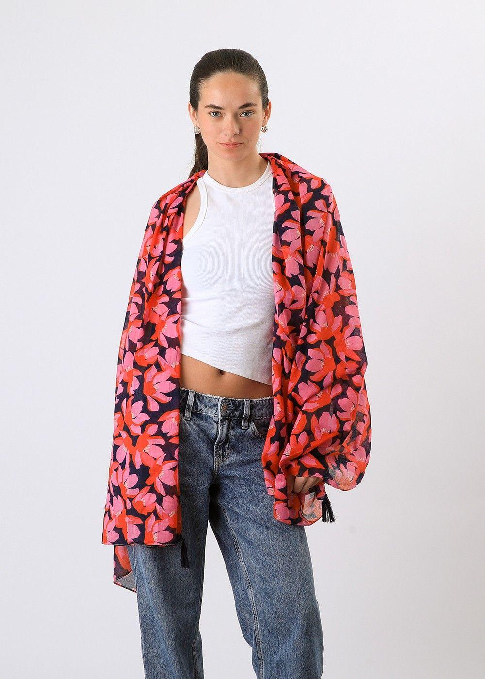 Pañuelo Estampado Daniel Fucsia Humana-1