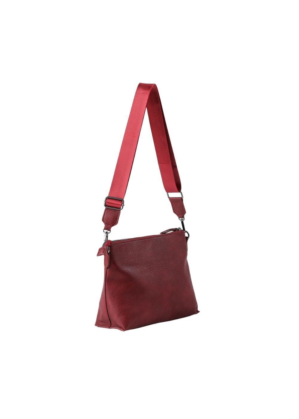 Cartera Bandolera Berta Ecocuero Burdeo Humana-2