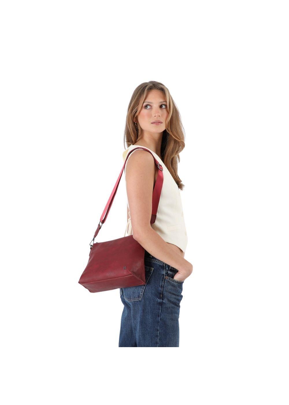 Cartera Bandolera Berta Ecocuero Burdeo Humana-4