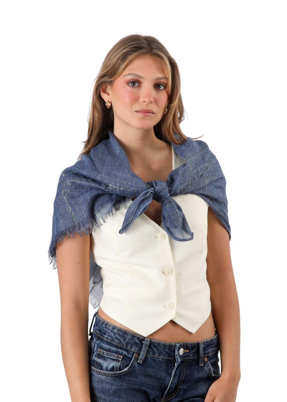 Pañuelo Liso Blue Lurex Humana-2