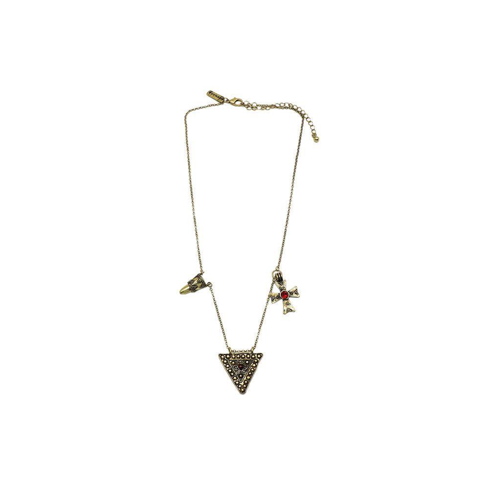 Collar Corto Dorado Folk Fire Dijes Humana-0