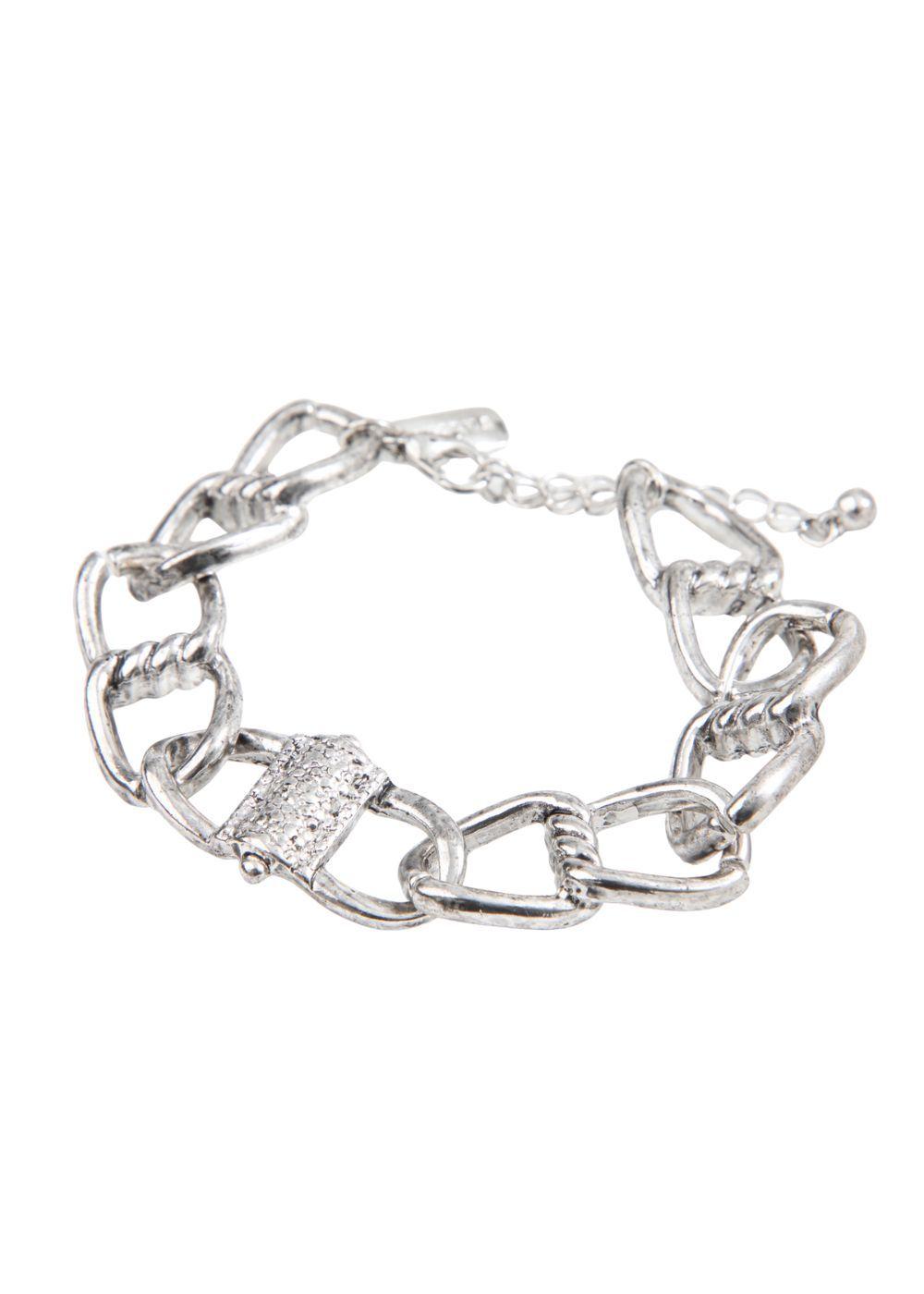 Pulsera Eslabón Plateado Humana-0