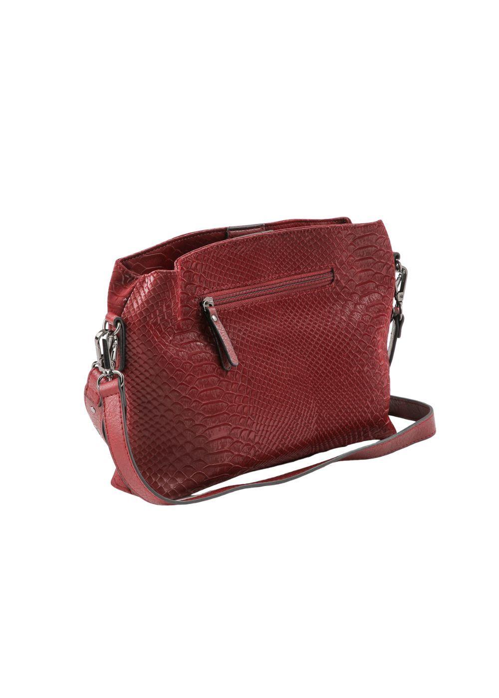 Cartera Bandolera Flora Ecocuero burdeo ojetillos Humana-2