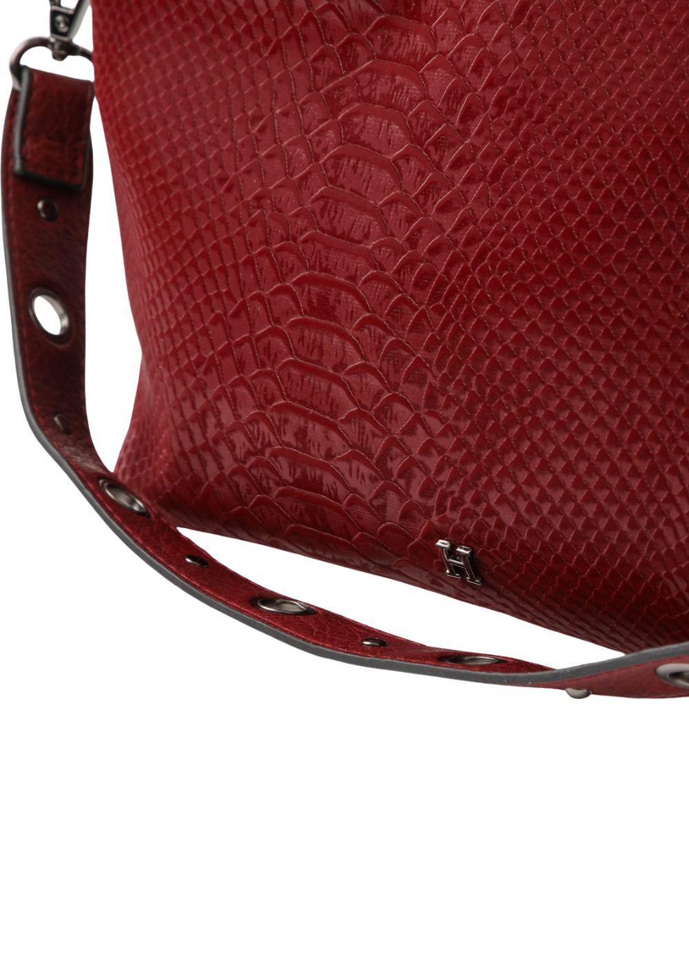 Cartera Bandolera Flora Ecocuero burdeo ojetillos Humana-3