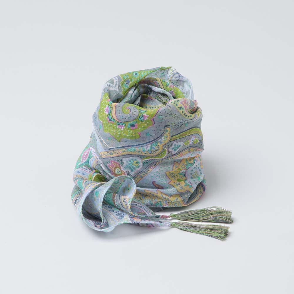 Pañuelo Estampado Bohemio Celeste Humana-0