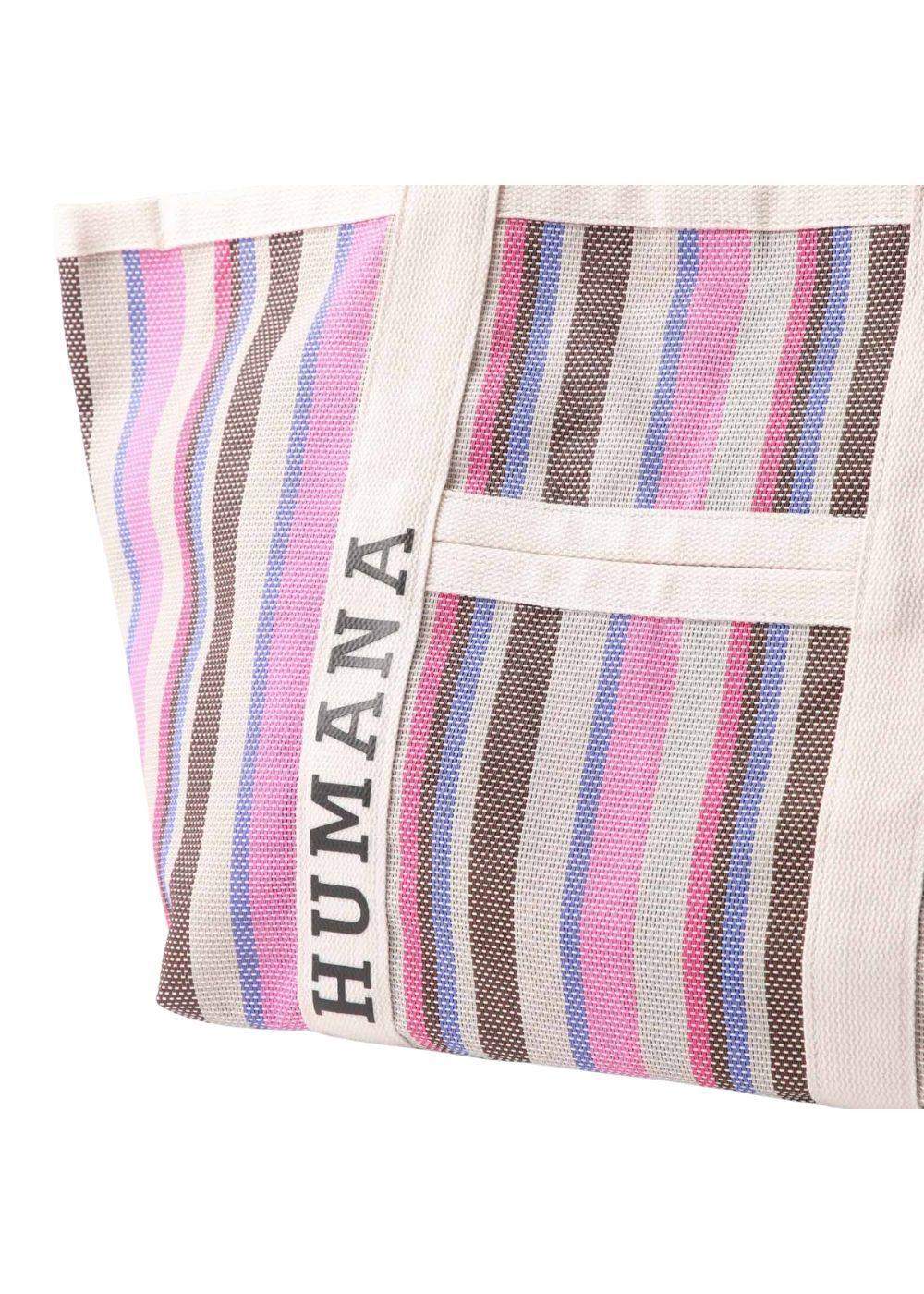 Cartera Tote Dena Tejido Vertical Rosa Humana-2