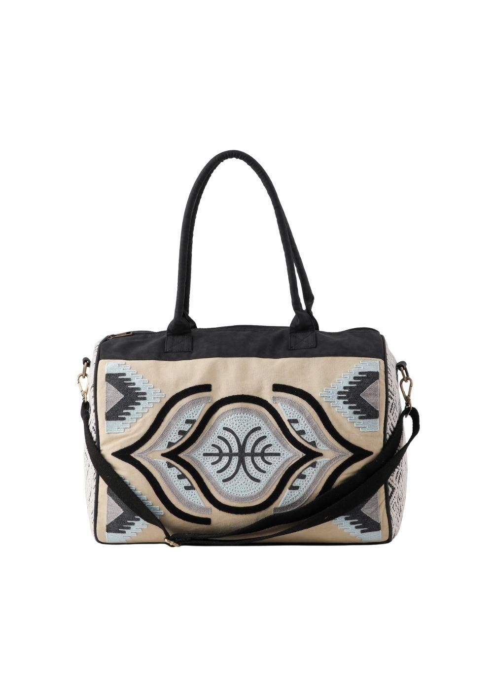Bolso Agata Bordado beige Viaje Humana-0
